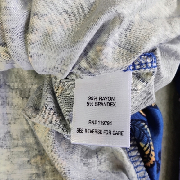 One World Long Sleeve Vneck Surplice Front Knit Top Indigo Olga Plus Size 2X - Picture 9 of 13